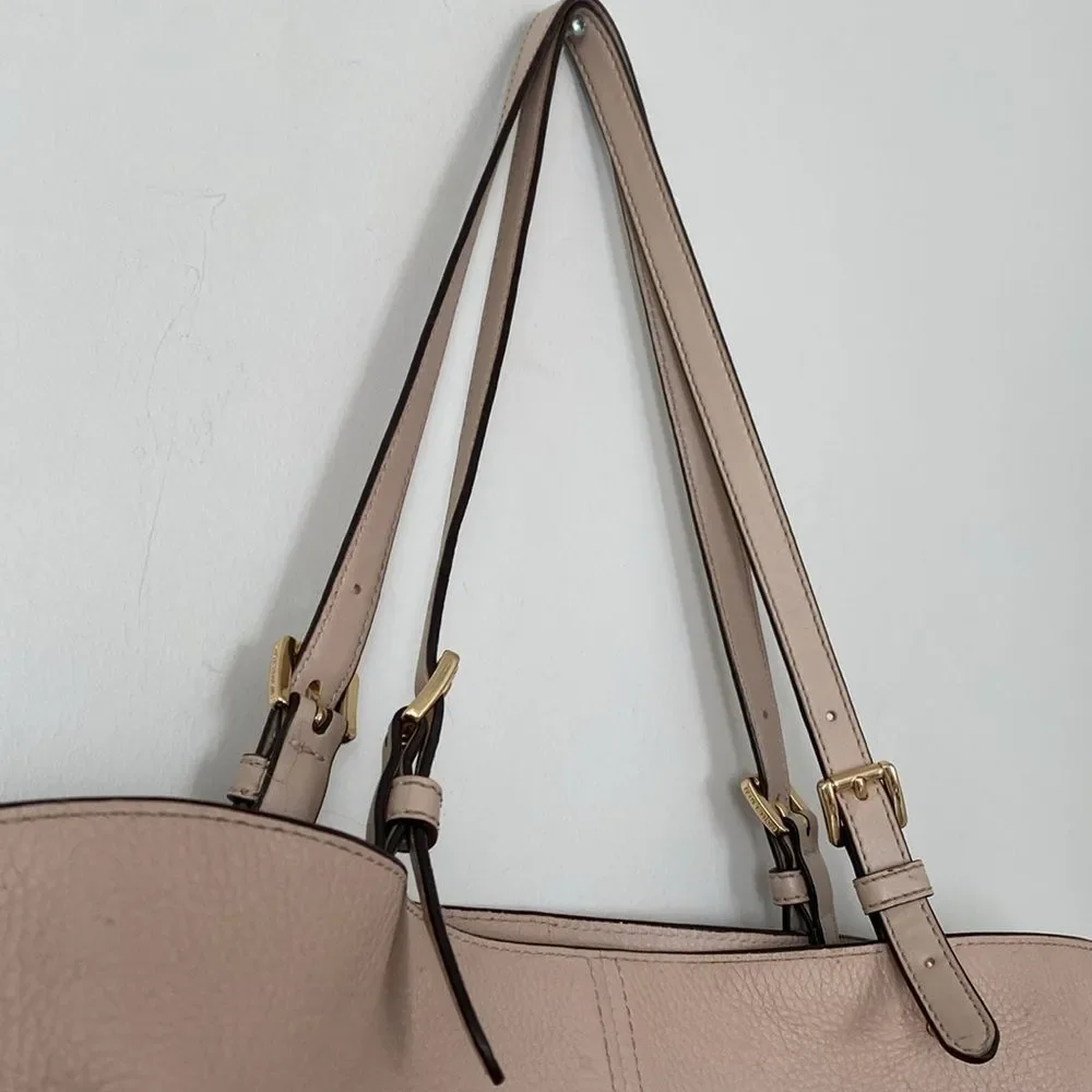 Michael Kors Powder Pink Pebbled Leather Large Tote Preppy Luxury Daily Casual